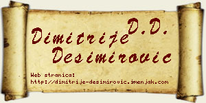 Dimitrije Desimirović vizit kartica